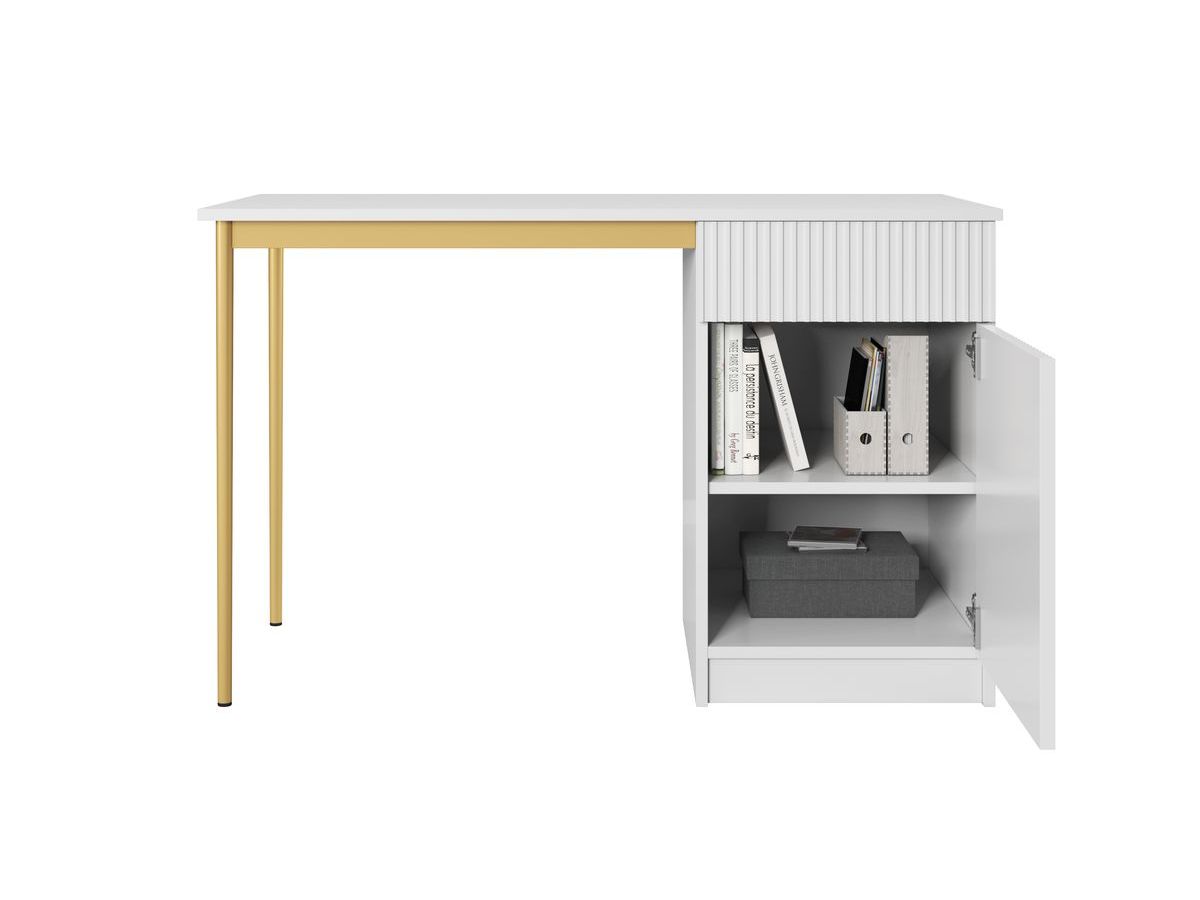 KASHA bureau met 1 deur en 1 lade, gouden poten
