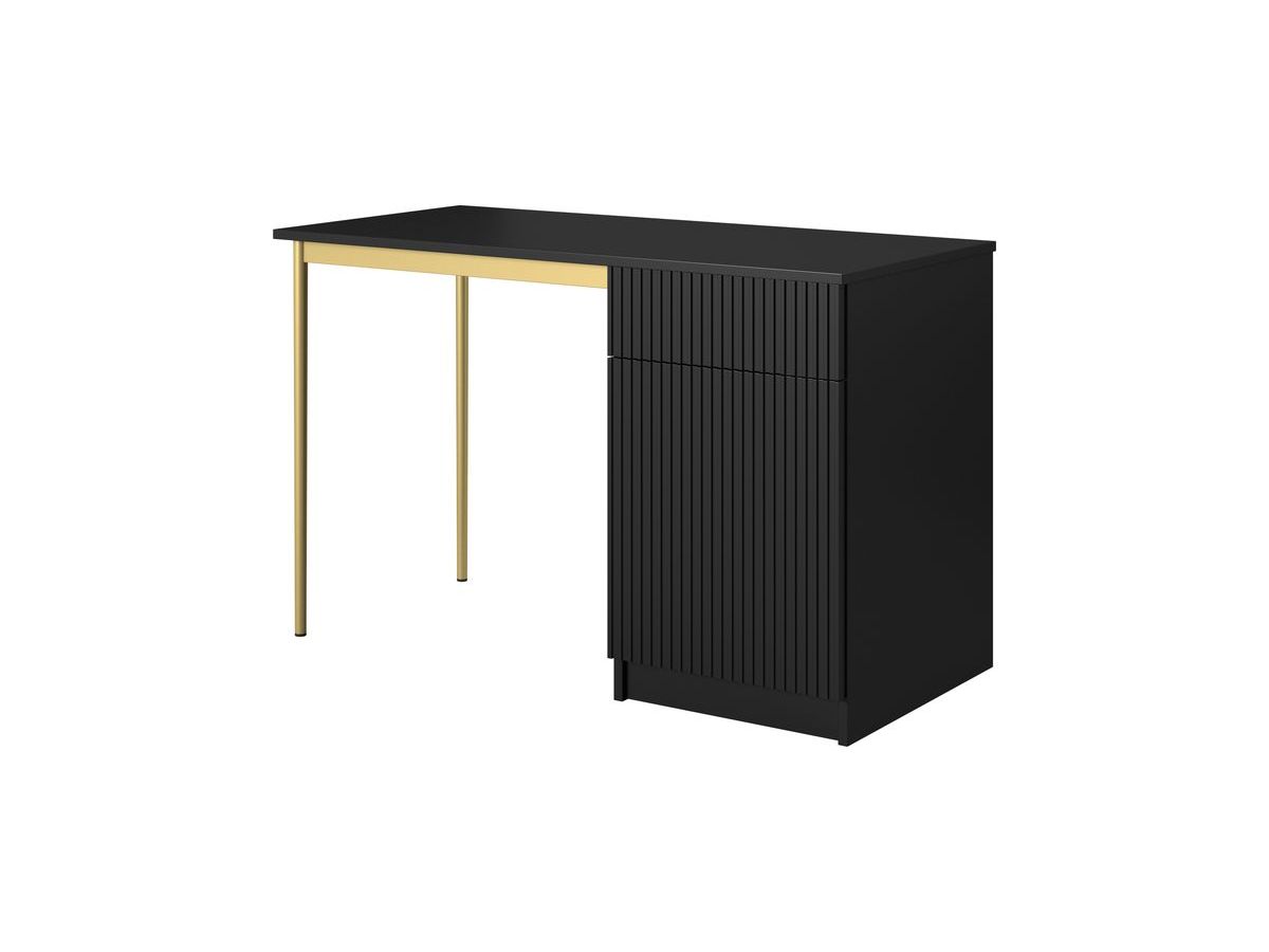 KASHA bureau met 1 deur en 1 lade, gouden poten
