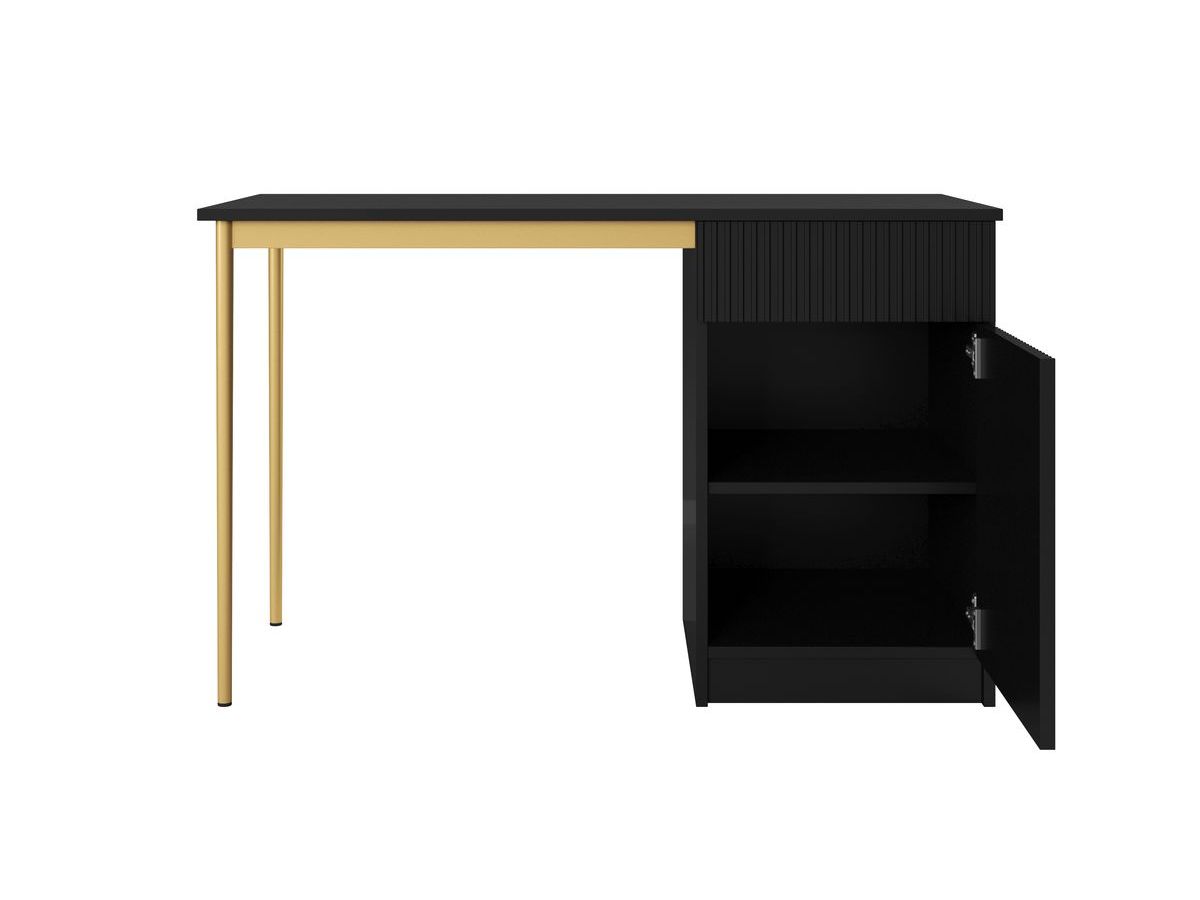 KASHA bureau met 1 deur en 1 lade, gouden poten