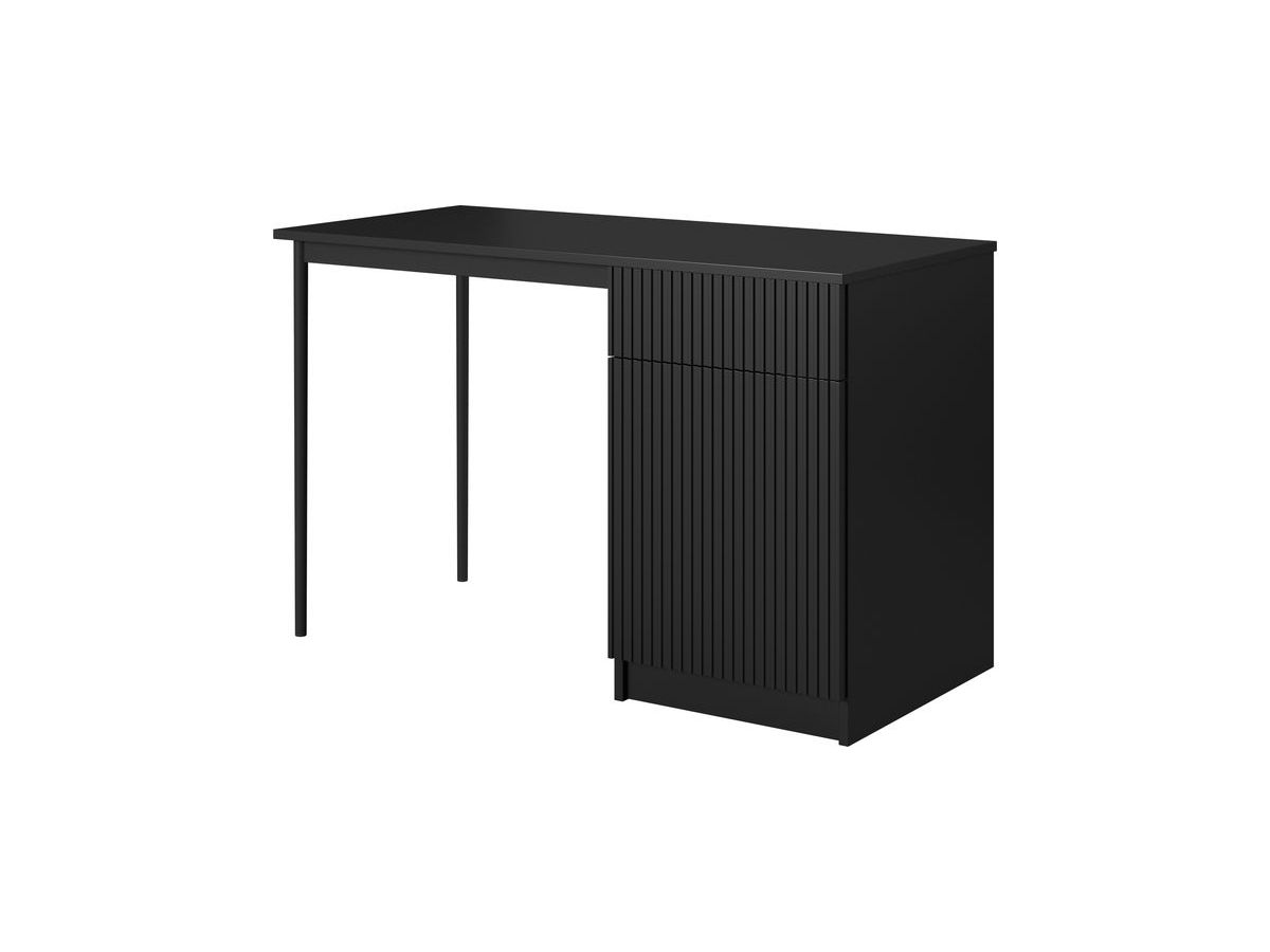 Bureau 1 porte et 1 tiroir KASHA pieds noirs