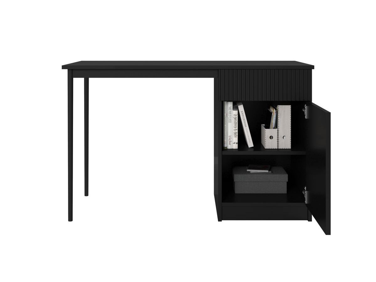 KASHA bureau met 1 deur en 1 lade, zwarte poten