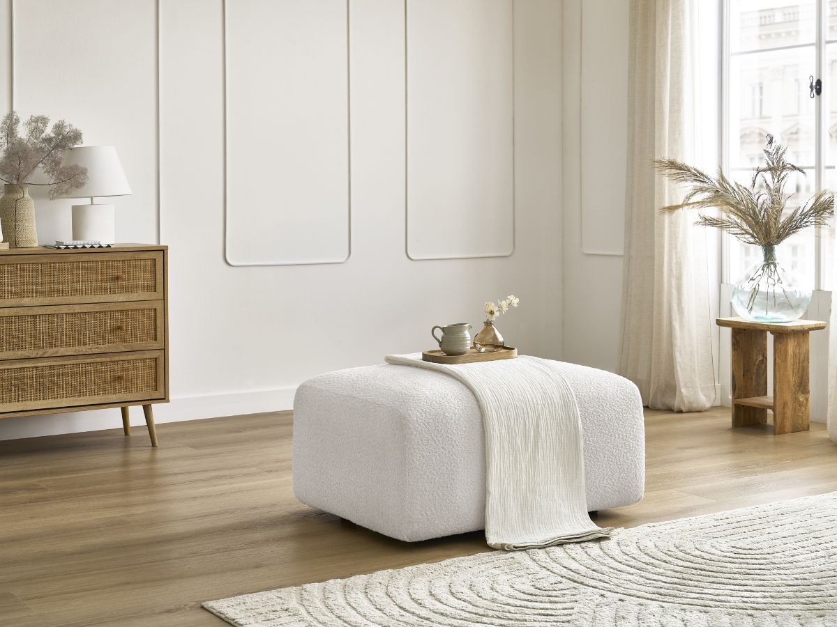 Pouf TINA tissu bouclette