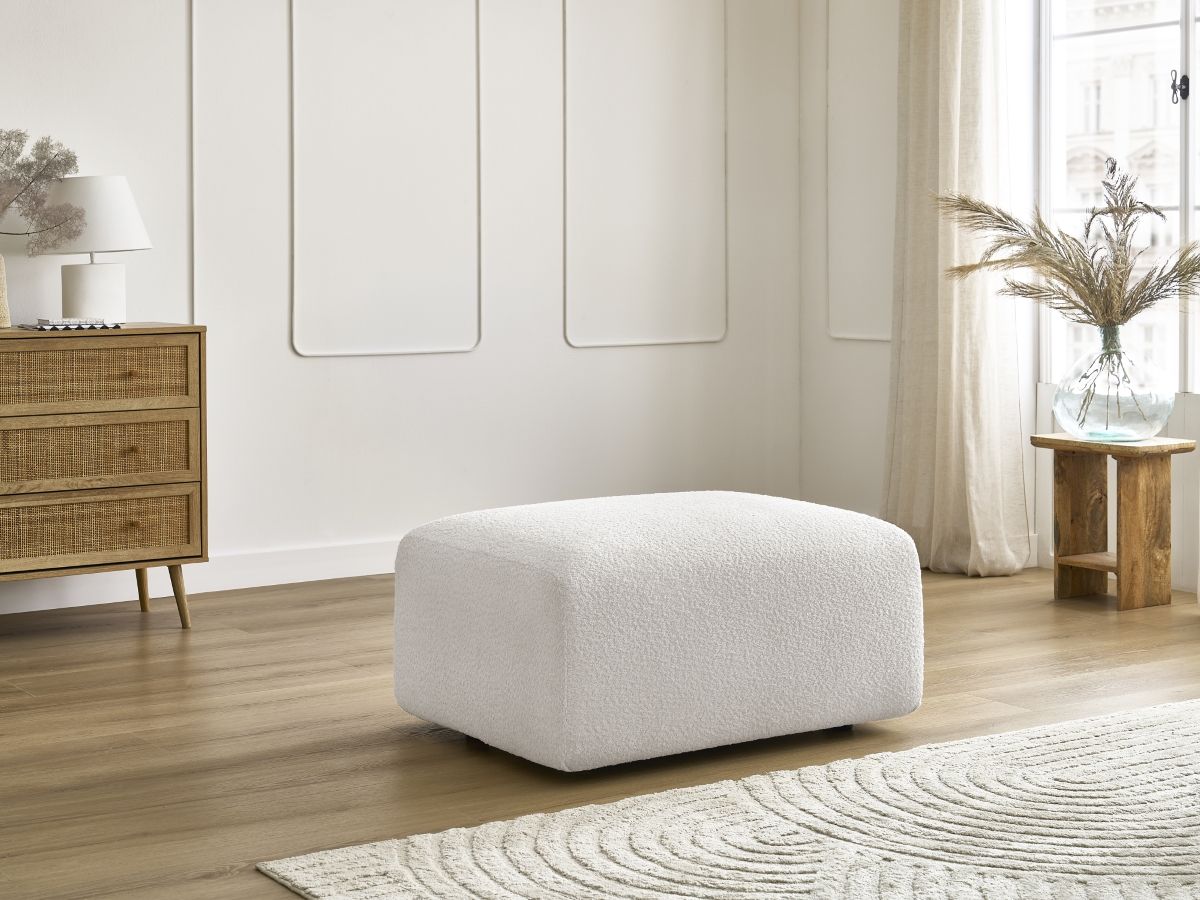 Pouf TINA bouclette blanc — vue 5