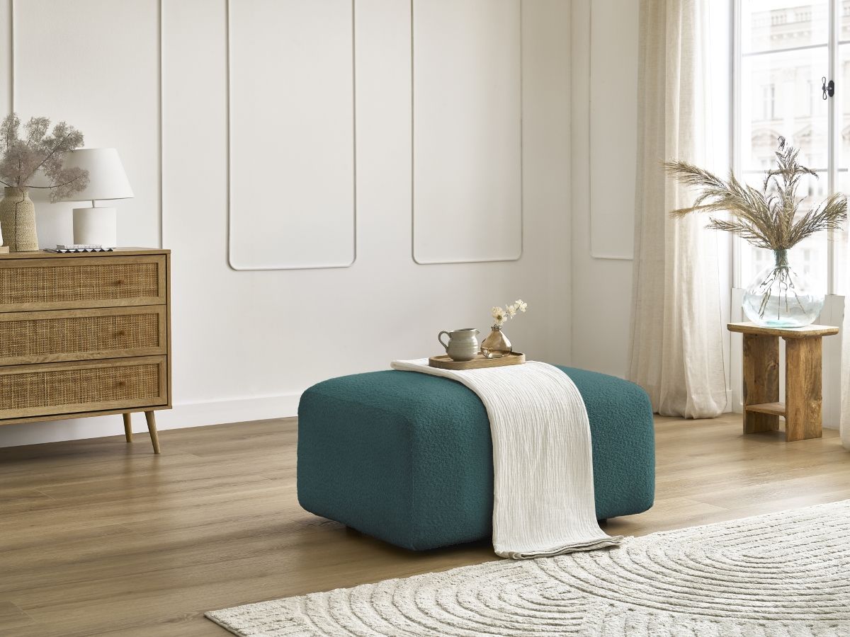Pouf TINA tissu bouclette