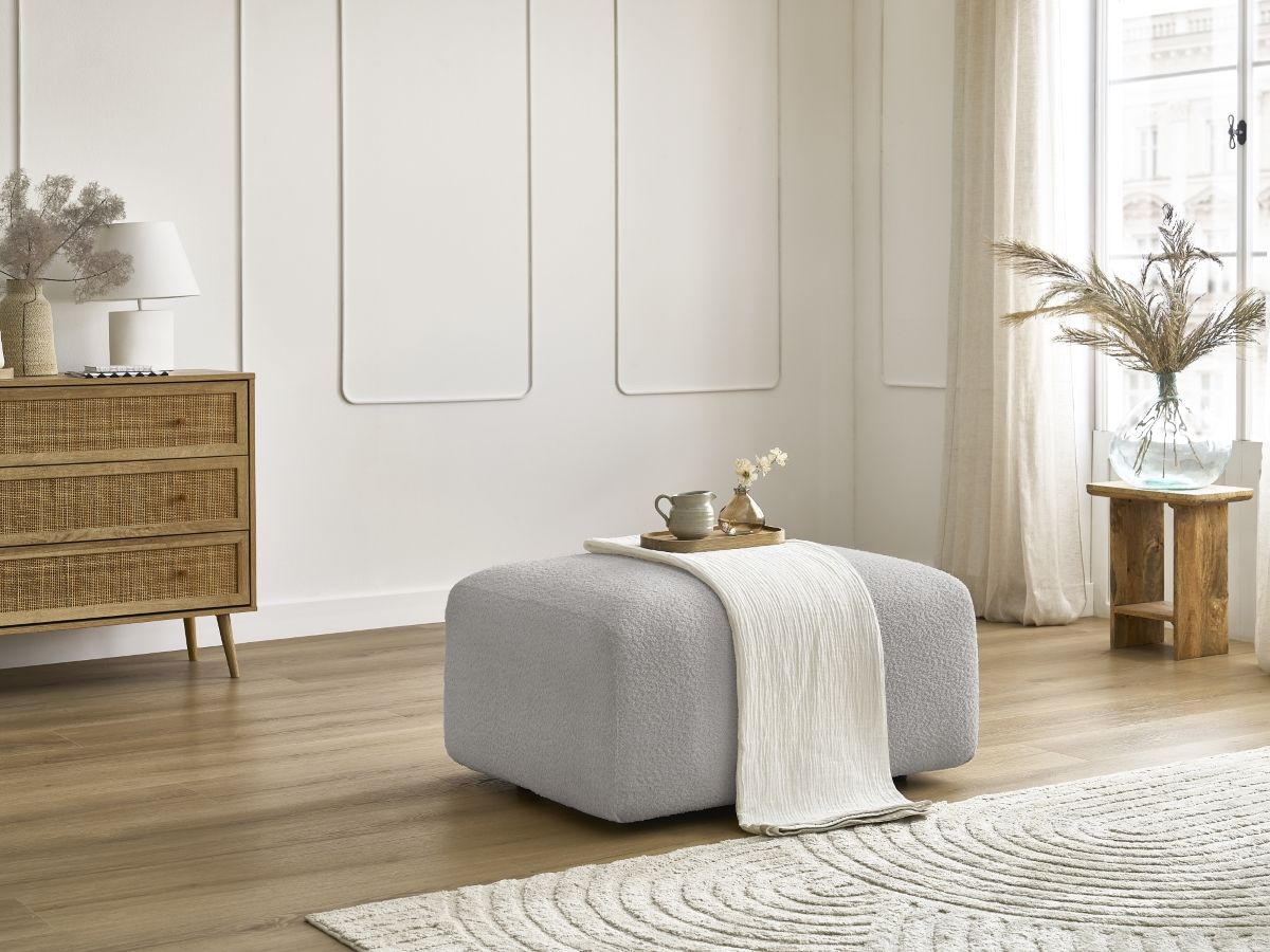 Pouf TINA tissu bouclette