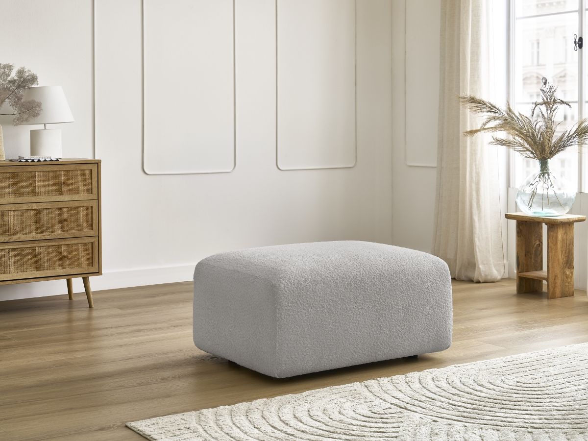 Pouf TINA bouclette gris clair — vue 5