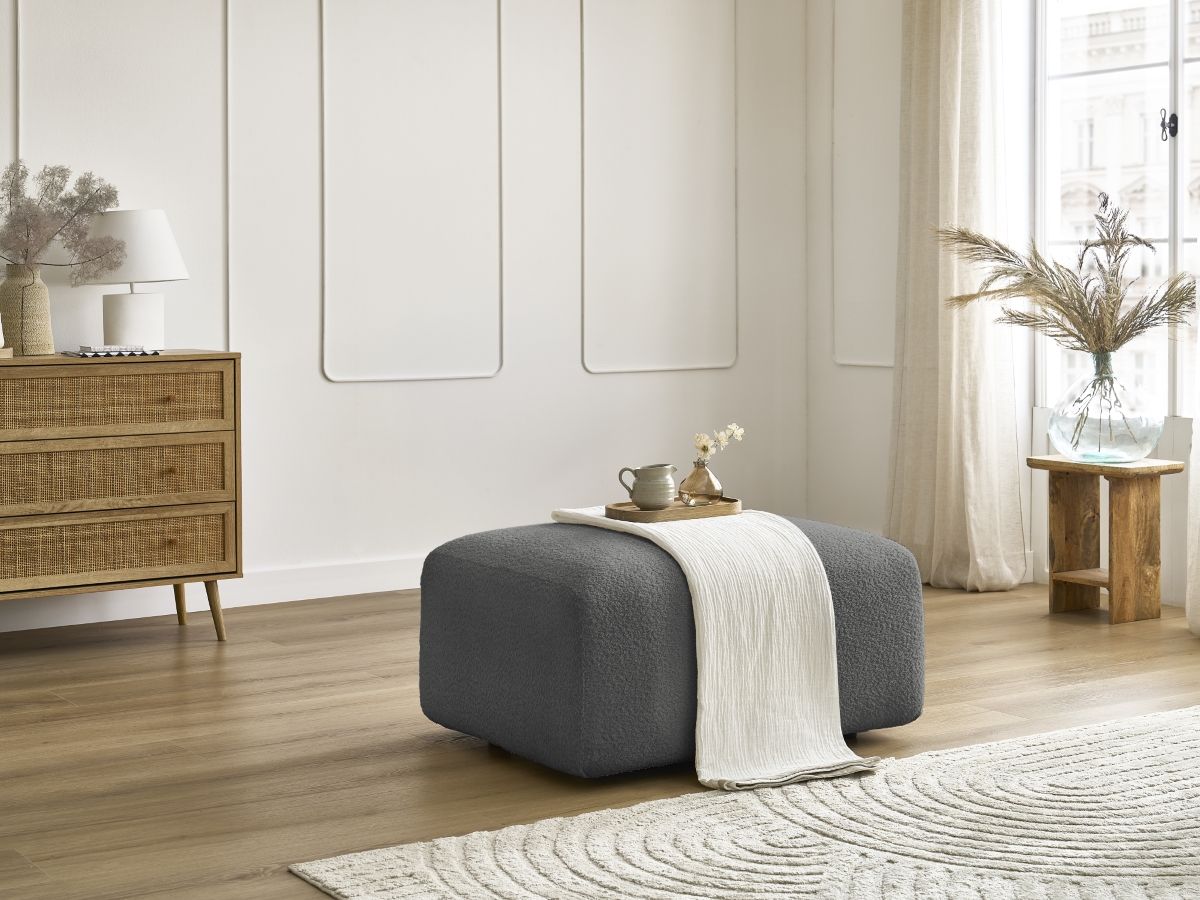 Pouf TINA tissu bouclette