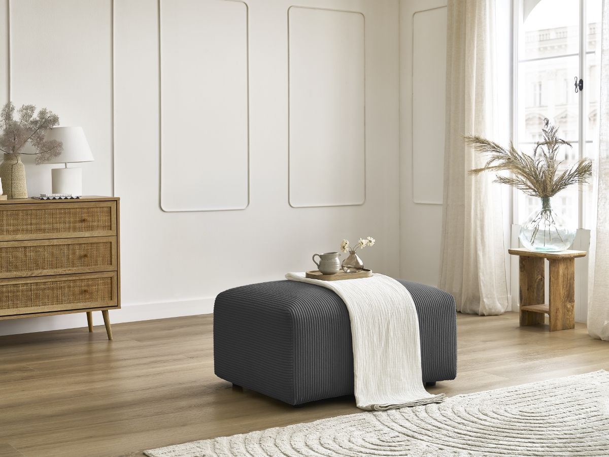 Pouf TINA velours côtelé