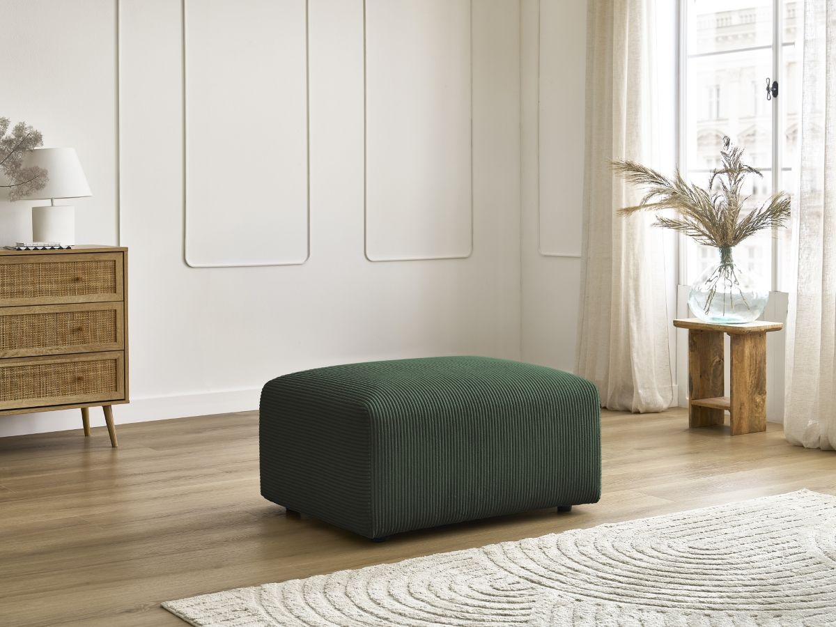 Pouf TINA velours côtelé vert — vue 5
