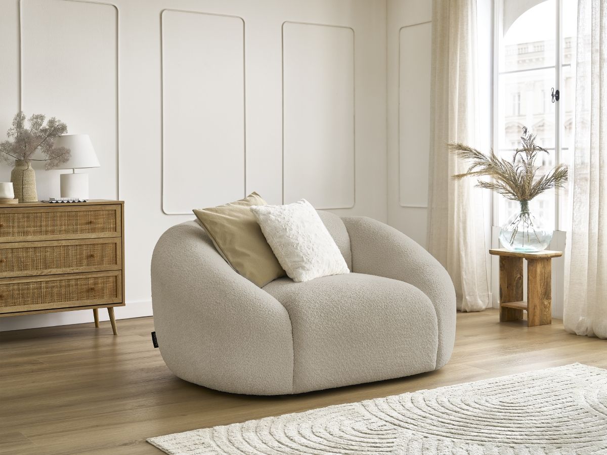 Fauteuil TINA  tissu bouclette