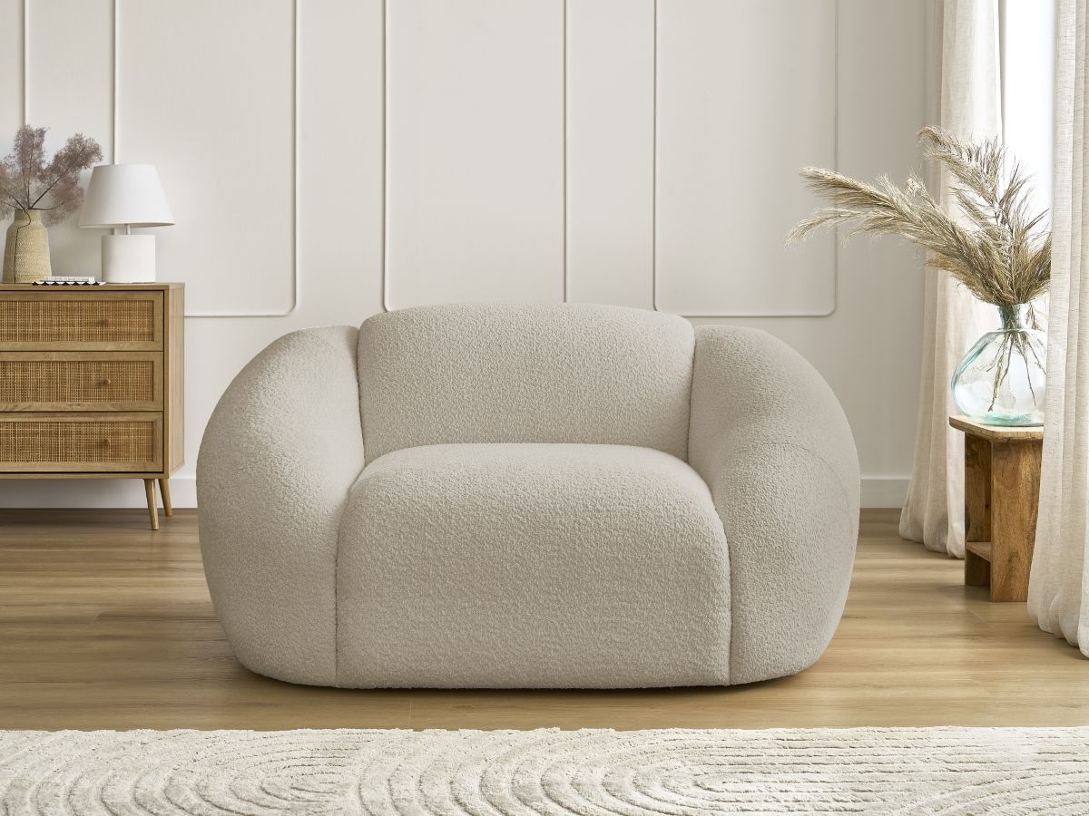 Fauteuil TINA bouclette beige — vue 5