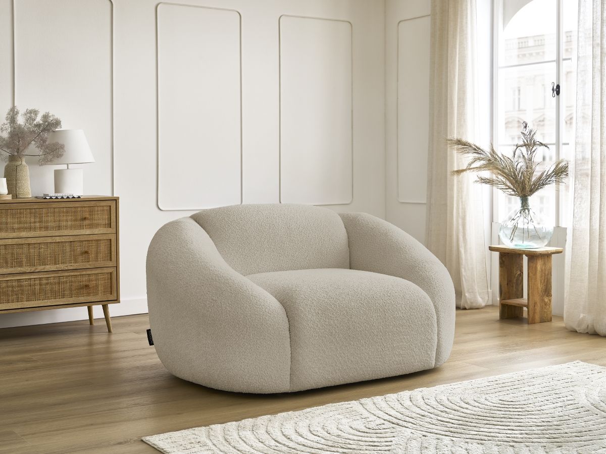 Fauteuil TINA  tissu bouclette