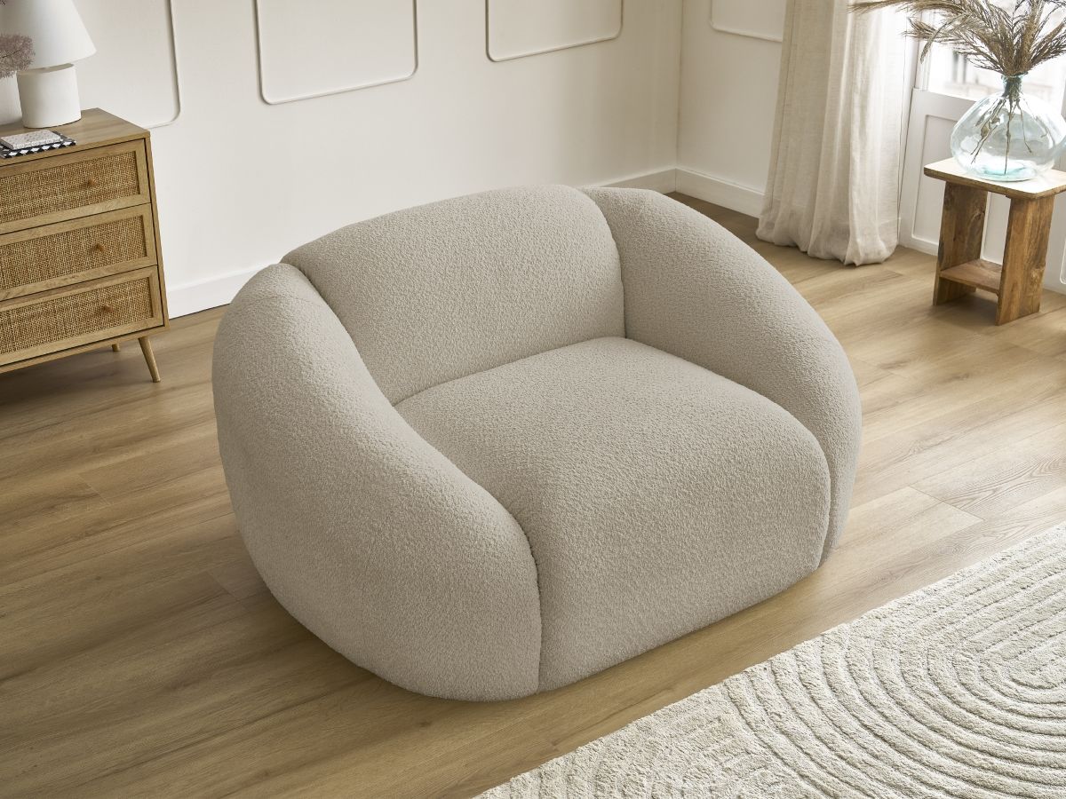 Fauteuil TINA  tissu bouclette