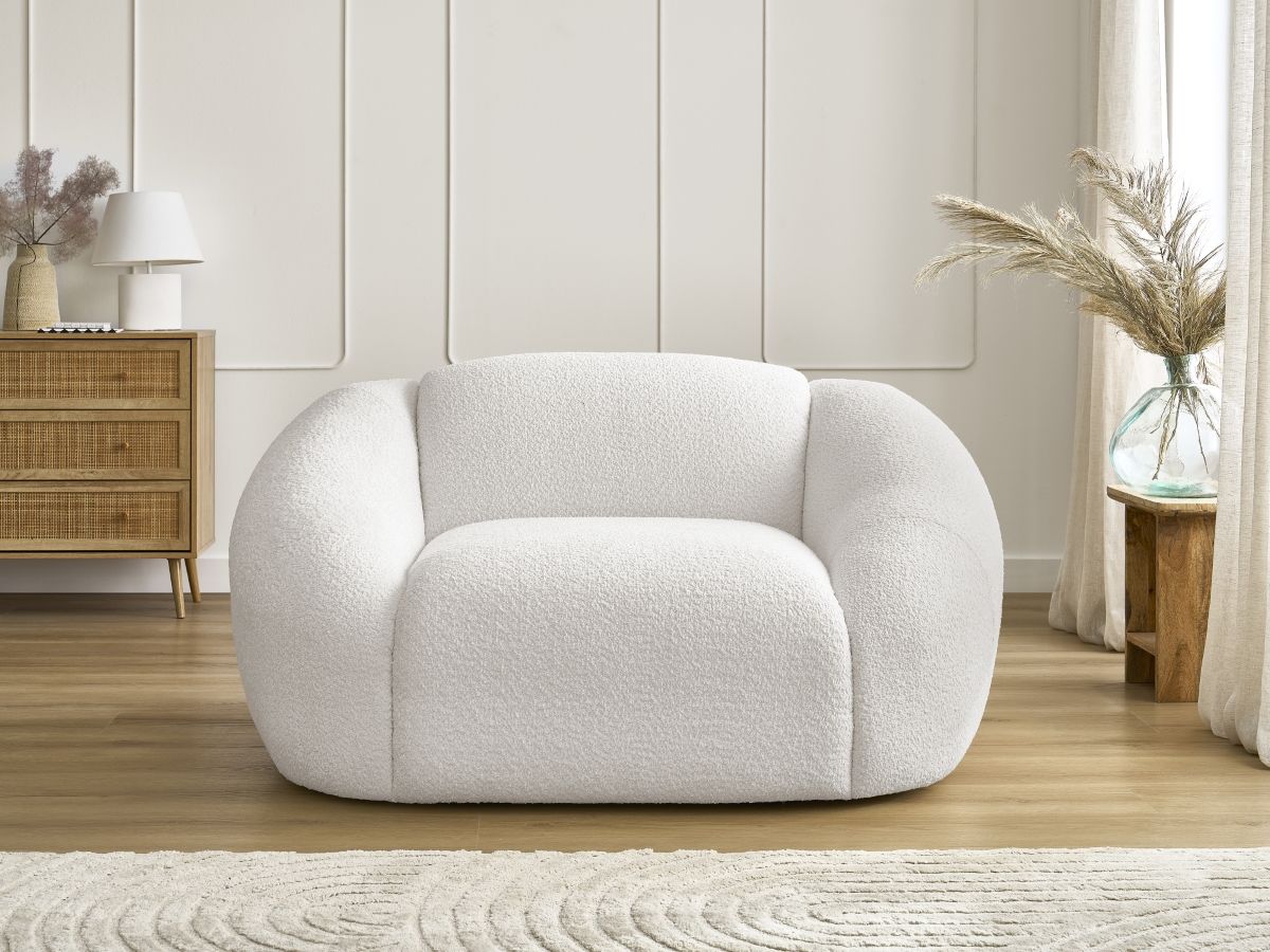 Fauteuil TINA bouclette blanc — vue 5
