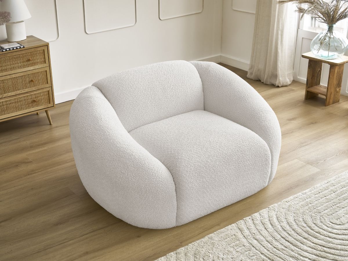 Fauteuil TINA tissu bouclette