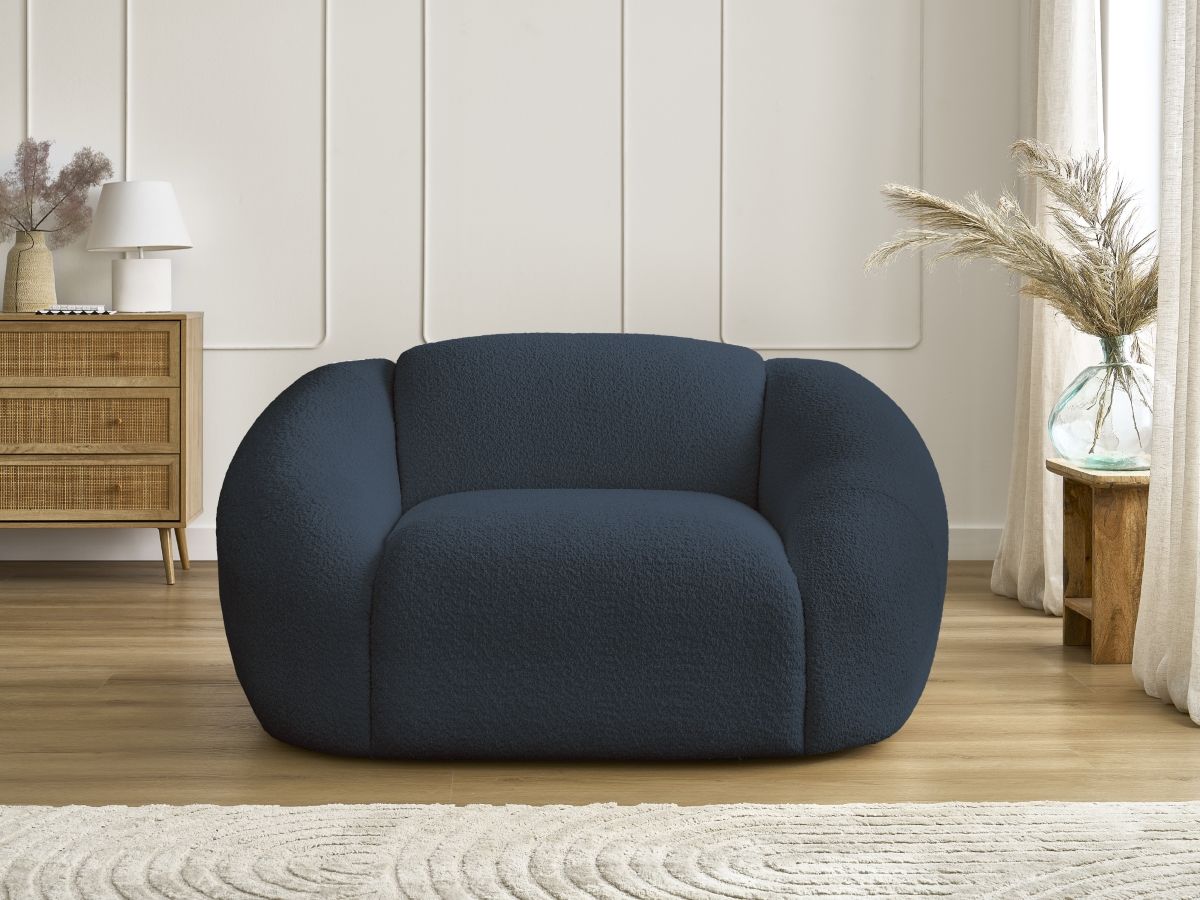 Fauteuil TINA bouclette bleu foncé — vue 5