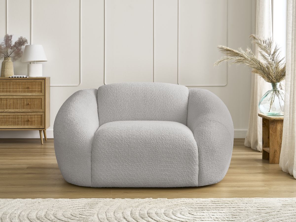 Fauteuil TINA bouclette gris clair — vue 5