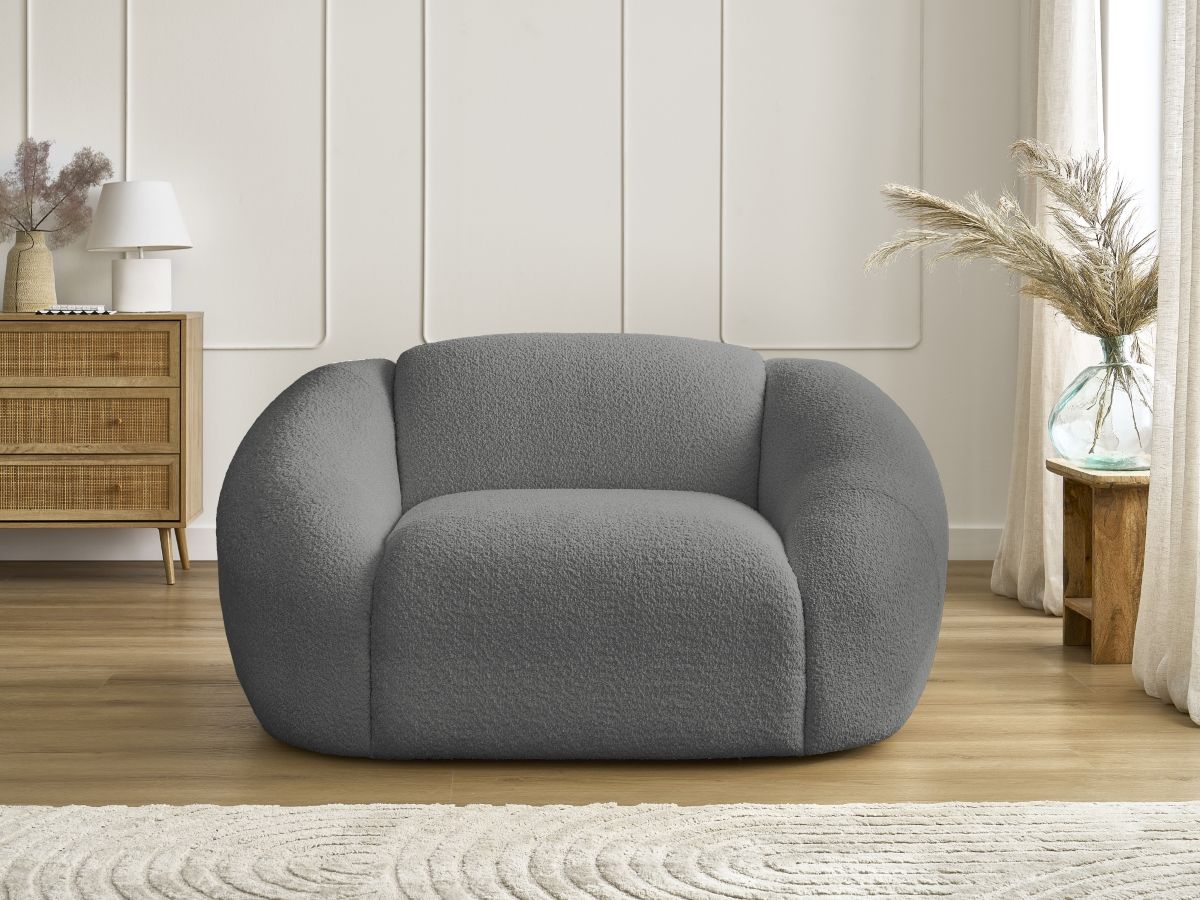 Fauteuil TINA bouclette gris foncé — vue 5