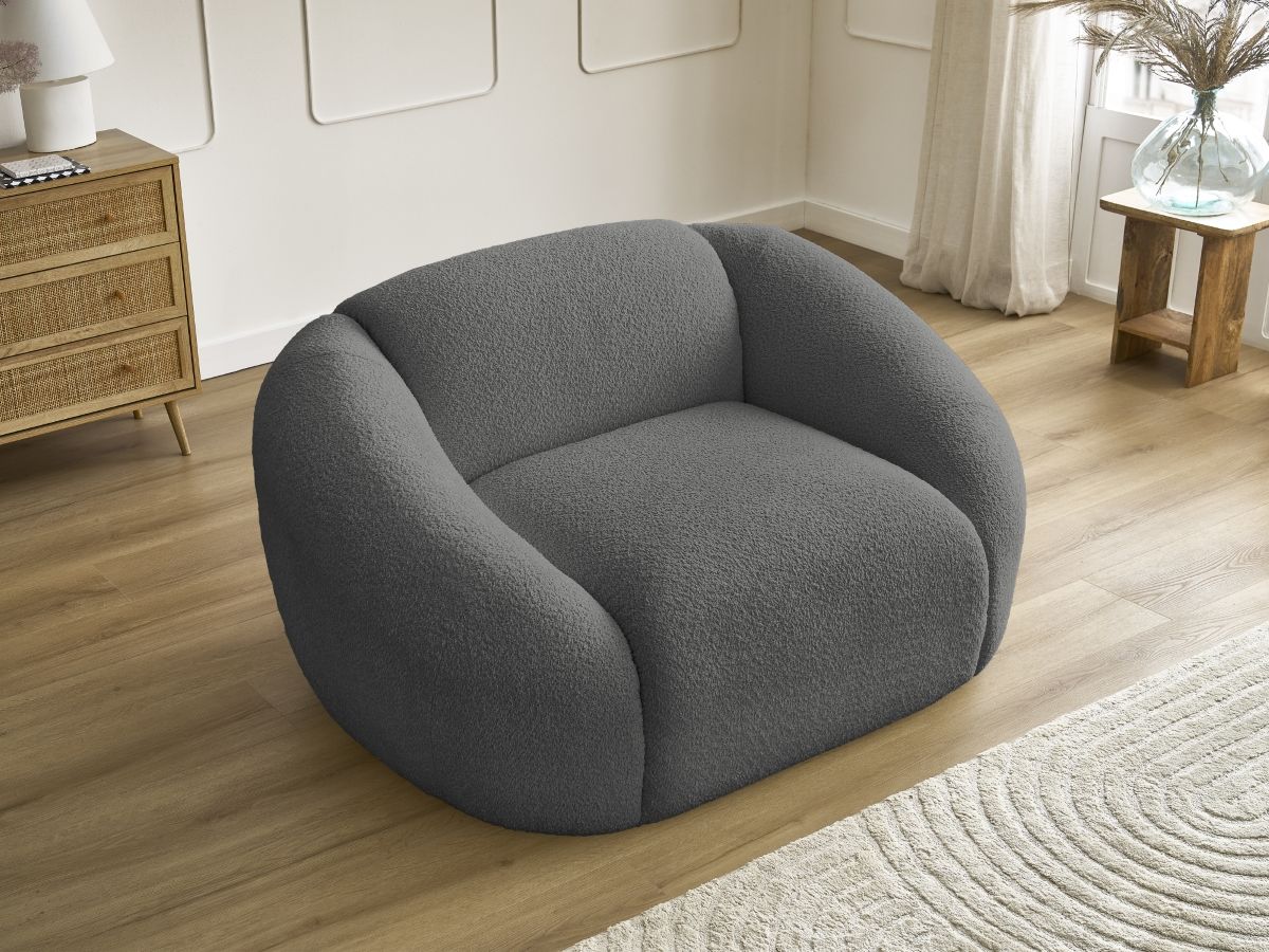 Fauteuil TINA  tissu bouclette