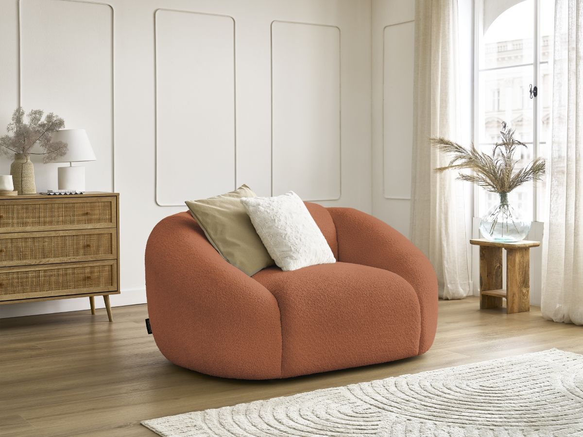 Fauteuil TINA  tissu bouclette