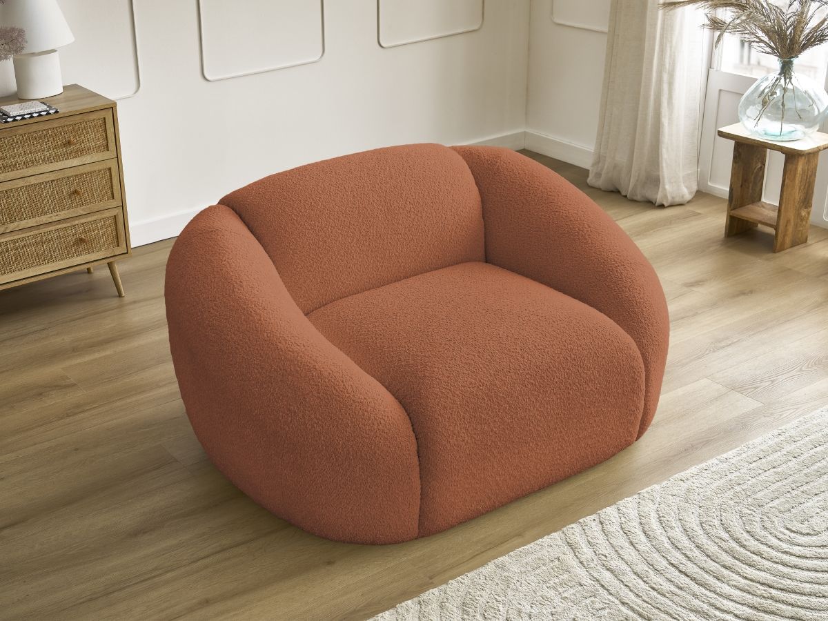 Fauteuil TINA  tissu bouclette