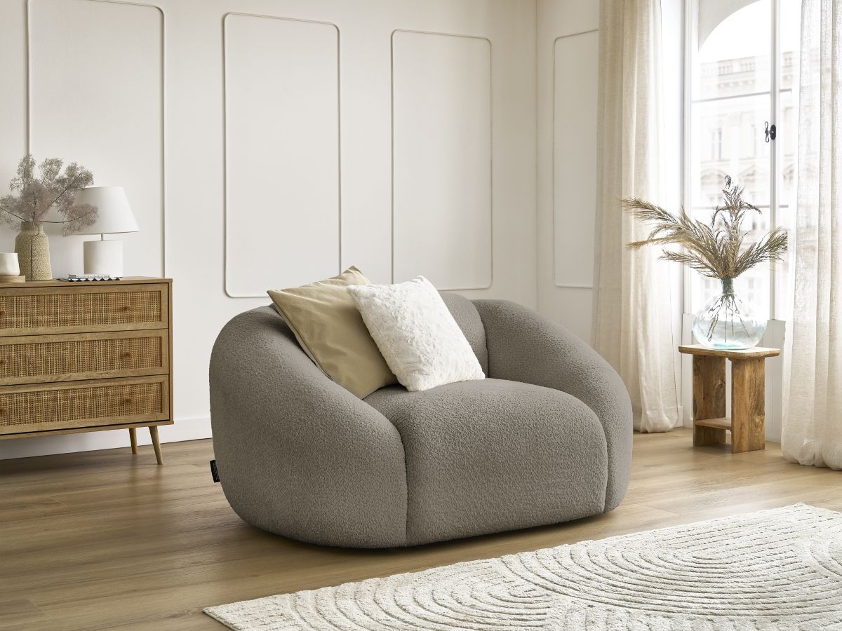 Fauteuil TINA  tissu bouclette