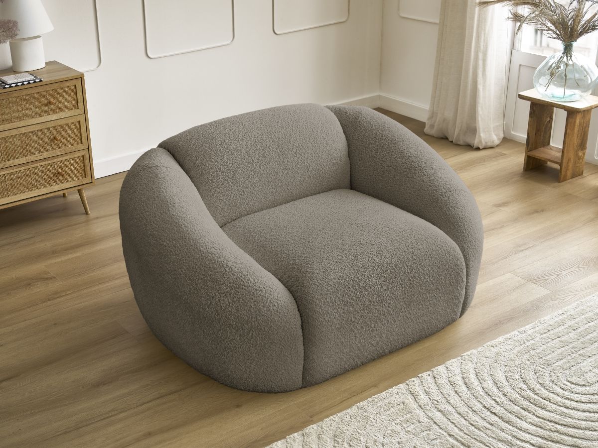 Fauteuil TINA  tissu bouclette