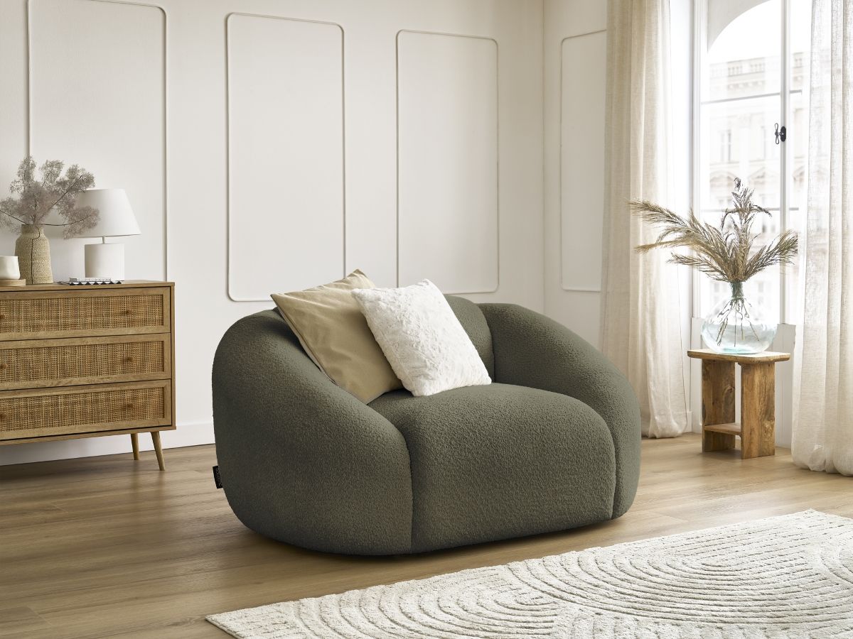 Fauteuil TINA  tissu bouclette