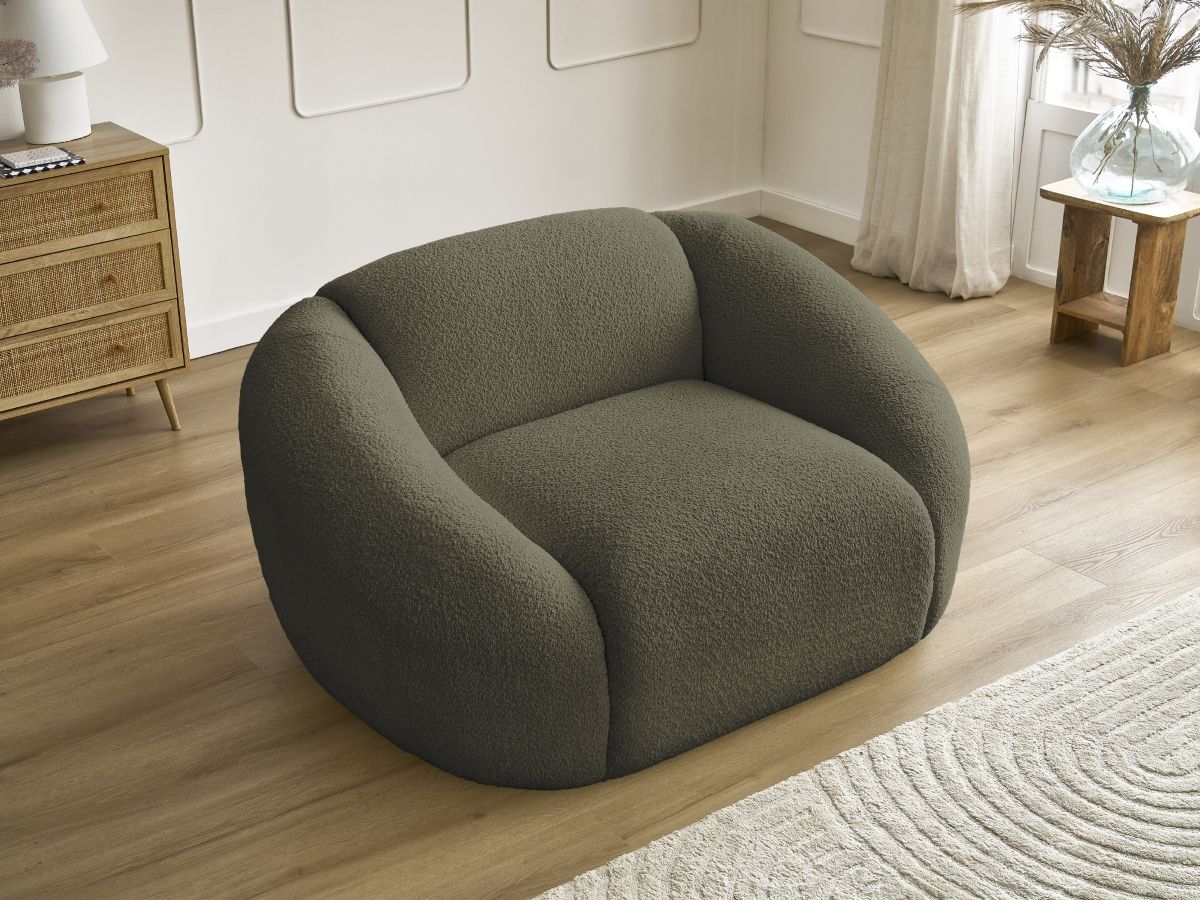 Fauteuil TINA  tissu bouclette