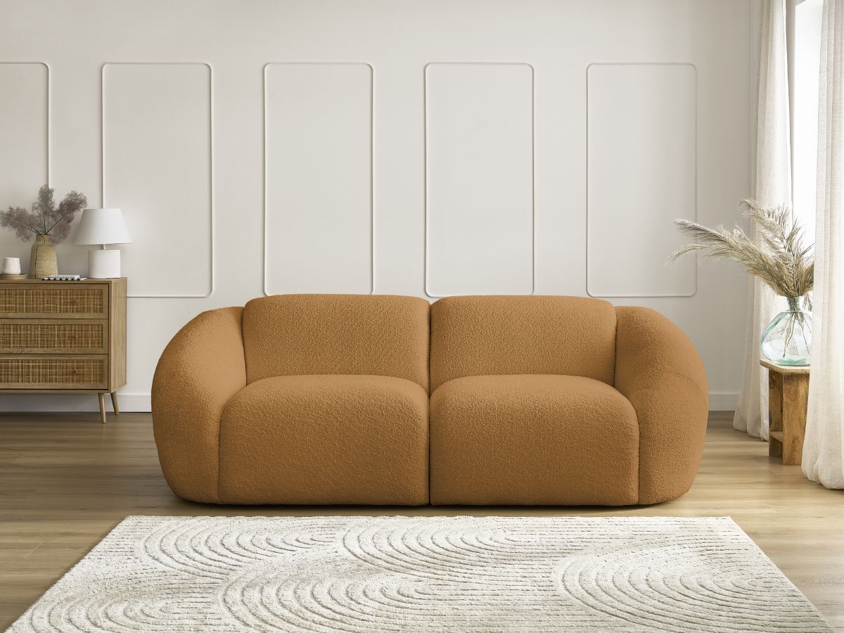 Canapé droit 2 places TINA bouclette jaune — vue 5