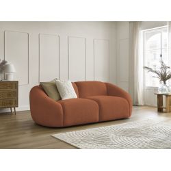 2-osobowa prosta sofa TINA w tkaninie bouclette