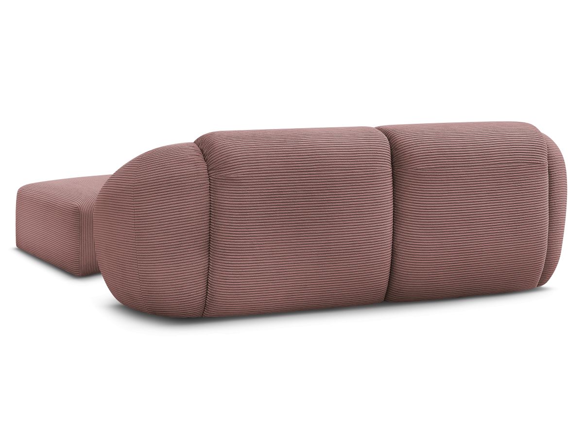 Canapé droit fixe 2 places TINA velours côtelé avec pouf