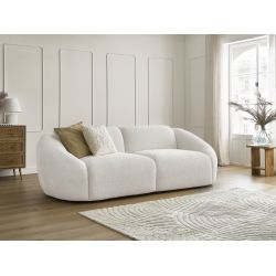 3-osobowa prosta sofa TINA w tkaninie bouclette