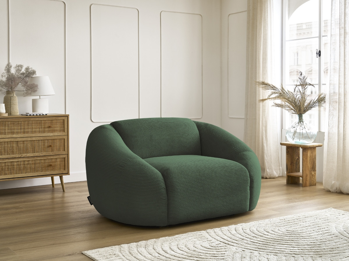 Fauteuil TINA velours côtelé vert — vue 5