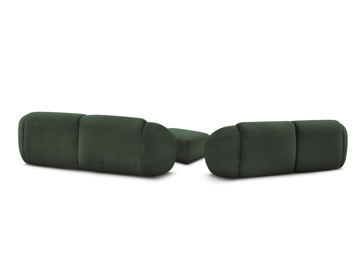 Ensemble canapé droit fixe 3 + 2 places TINA velours côtelé avec pouf