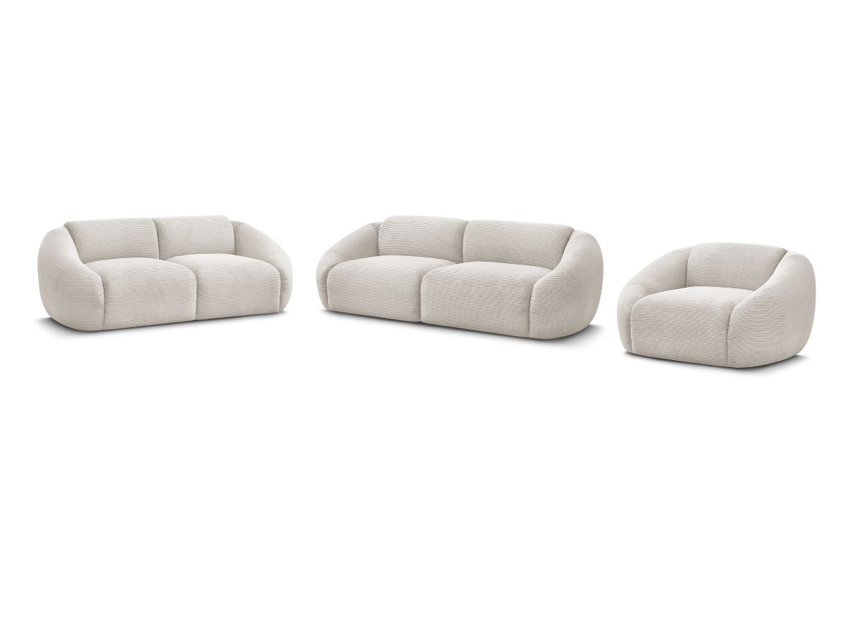 Vaste rechte bankstel 3 + 2 plaatsen + TINA corduroy fauteuil