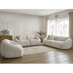 Stały zestaw 3 + 2-osobowa prosta sofa + sztruksowy fotel TINA