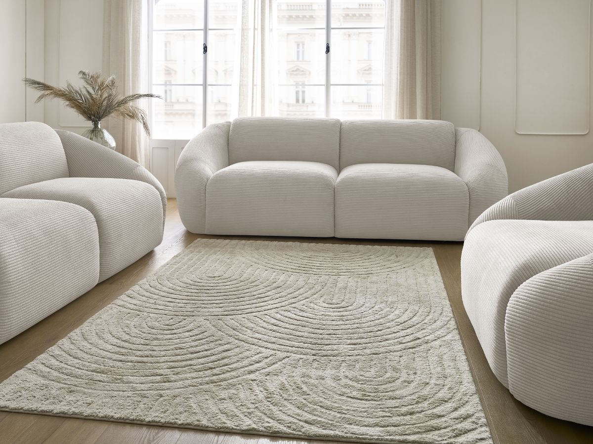 Vaste rechte bankstel 3 + 2 plaatsen + TINA corduroy fauteuil