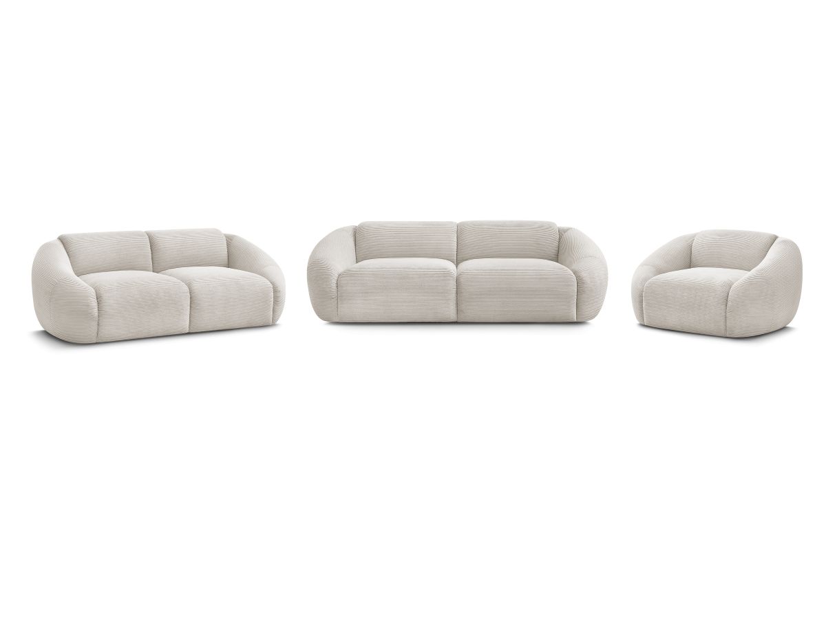 Vaste rechte bankstel 3 + 2 plaatsen + TINA corduroy fauteuil