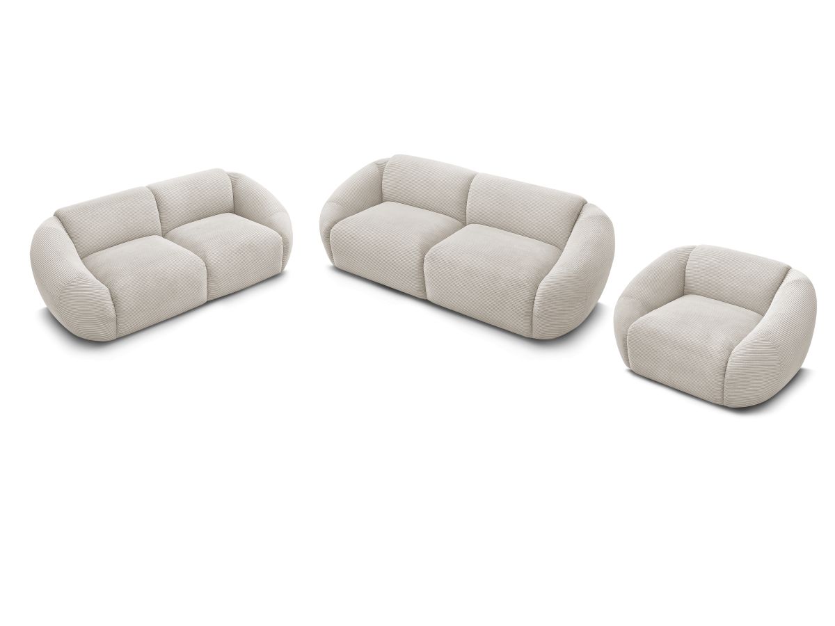 Vaste rechte bankstel 3 + 2 plaatsen + TINA corduroy fauteuil