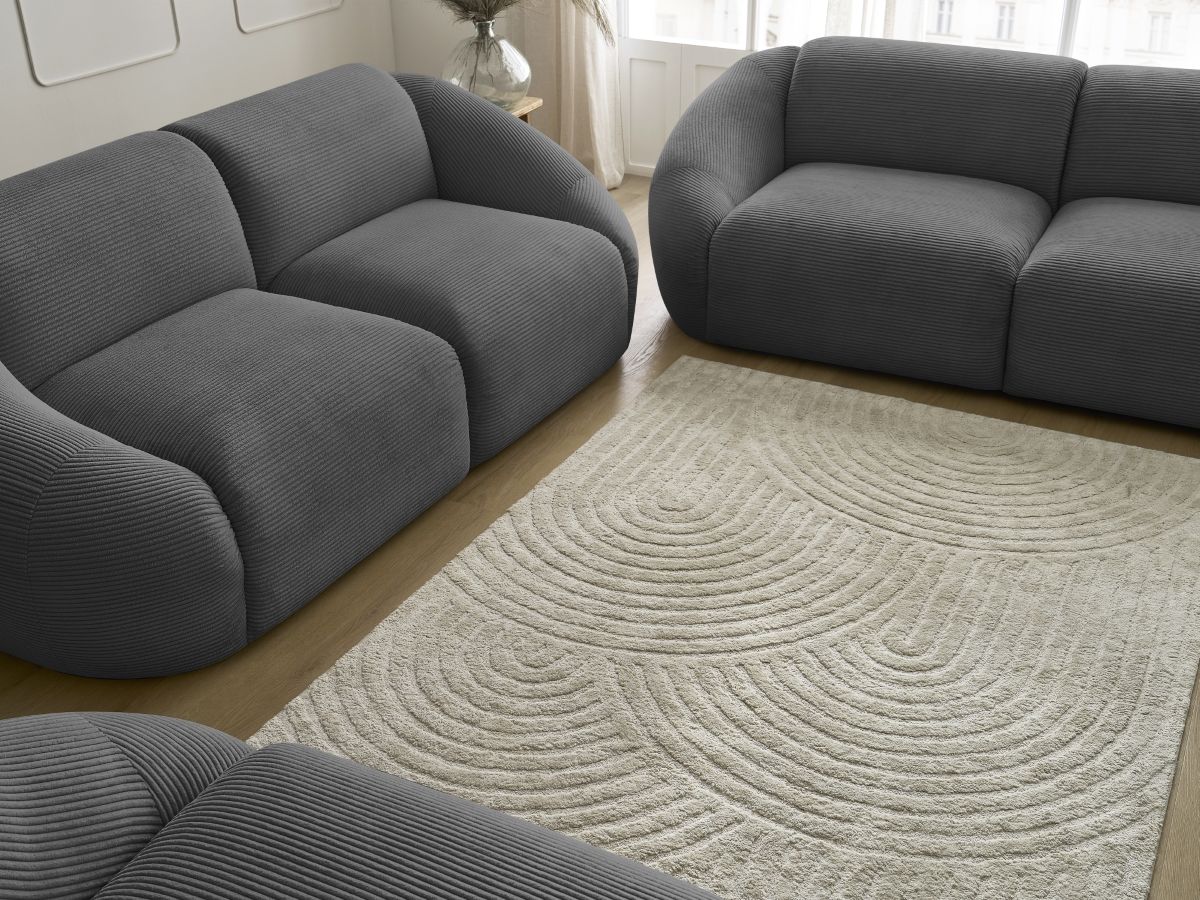 Vaste rechte bankstel 3 + 2 plaatsen + TINA corduroy fauteuil