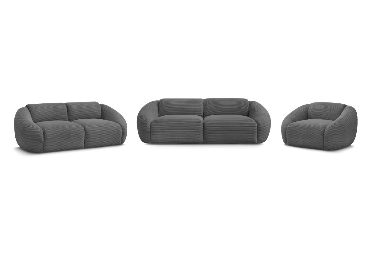 Vaste rechte bankstel 3 + 2 plaatsen + TINA corduroy fauteuil
