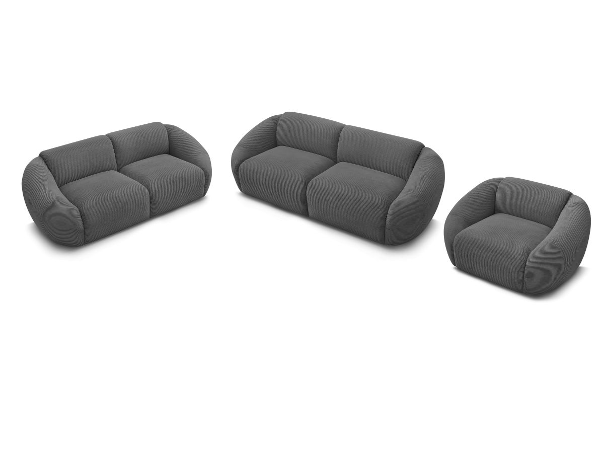 Vaste rechte bankstel 3 + 2 plaatsen + TINA corduroy fauteuil
