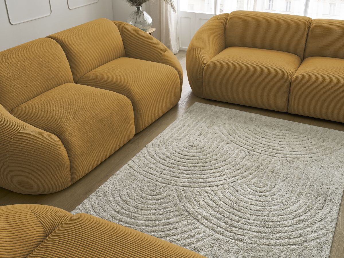 Vaste rechte bankstel 3 + 2 plaatsen + TINA corduroy fauteuil