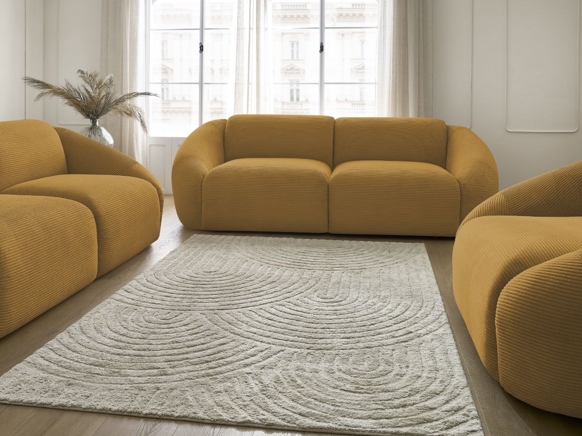 Vaste rechte bankstel 3 + 2 plaatsen + TINA corduroy fauteuil