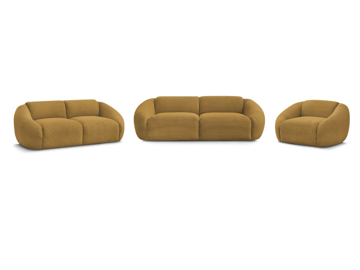 Vaste rechte bankstel 3 + 2 plaatsen + TINA corduroy fauteuil