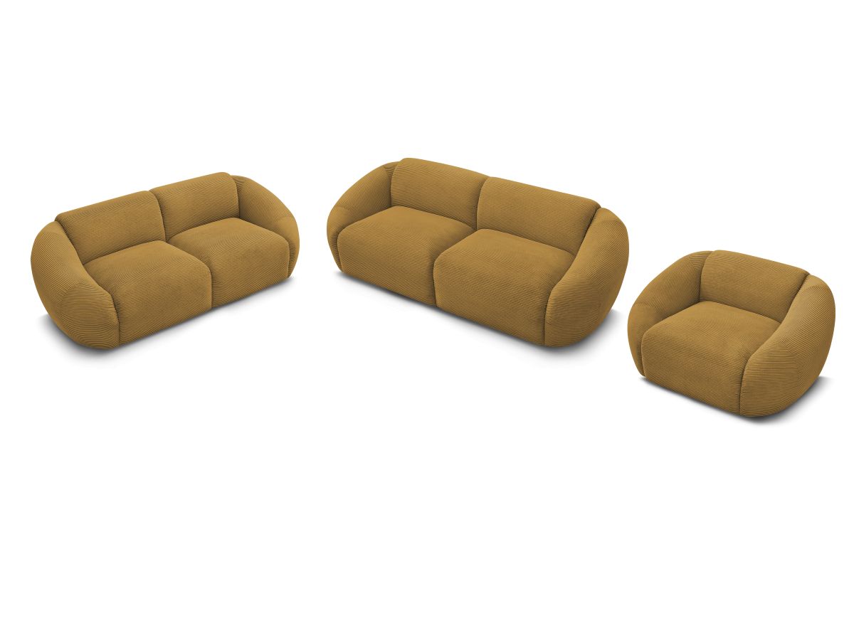 Vaste rechte bankstel 3 + 2 plaatsen + TINA corduroy fauteuil