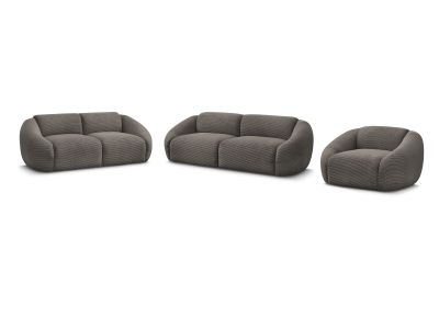 Ensemble canapé droit fixe 3 + 2 places + fauteuil TINA velours côtelé