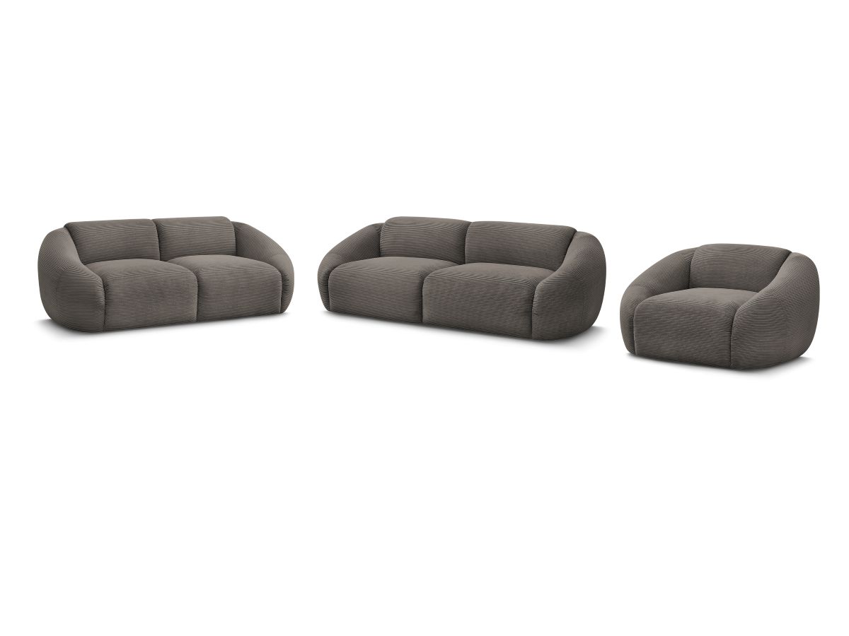 Vaste rechte bankstel 3 + 2 plaatsen + TINA corduroy fauteuil
