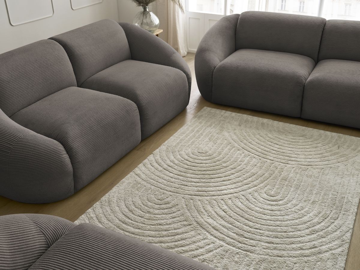 Vaste rechte bankstel 3 + 2 plaatsen + TINA corduroy fauteuil